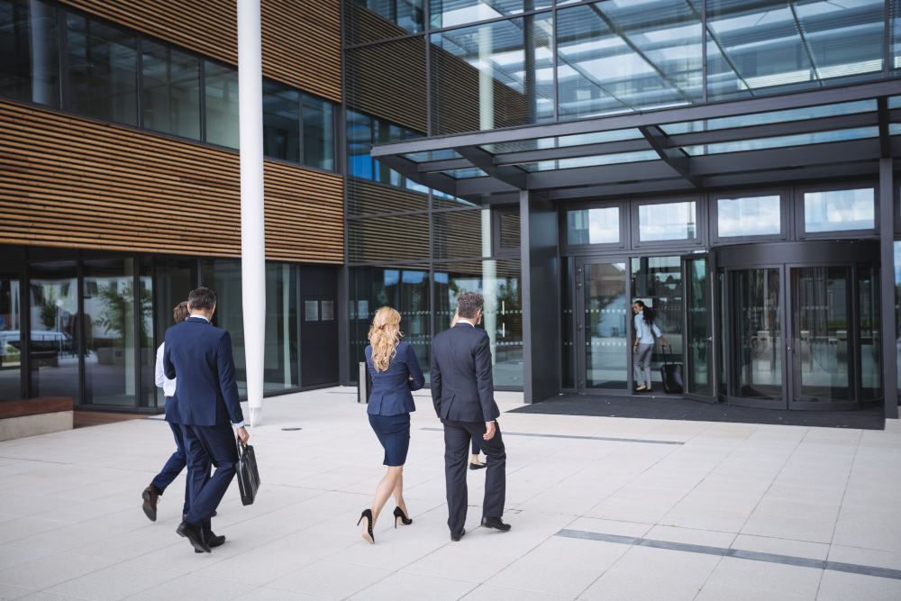 Modern building security entrance